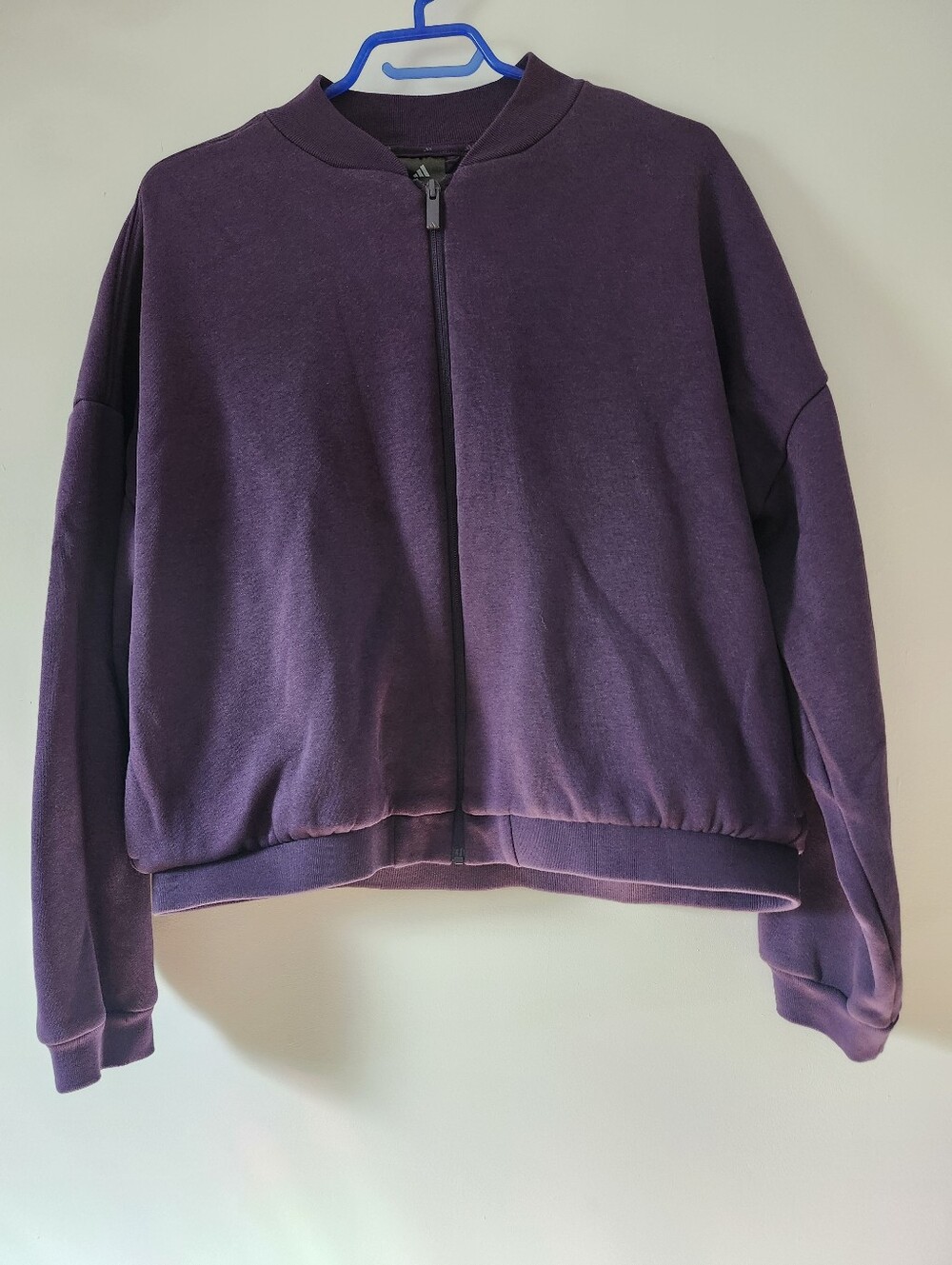 Adidas Zip Up Sweatshirt, Large, Fleece Lined, Cotton, Athletic Jacket